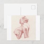 Tekening van stenen leeuwbewaker briefkaart (Voorkant / Achterkant)