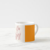Tekening van stenen leeuwwachtbeeld espresso kop (Voorkant rechts)