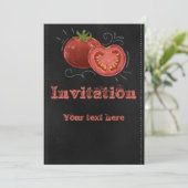 Tekening van tomaten op zwarte plaat kaart (Staand voorkant)