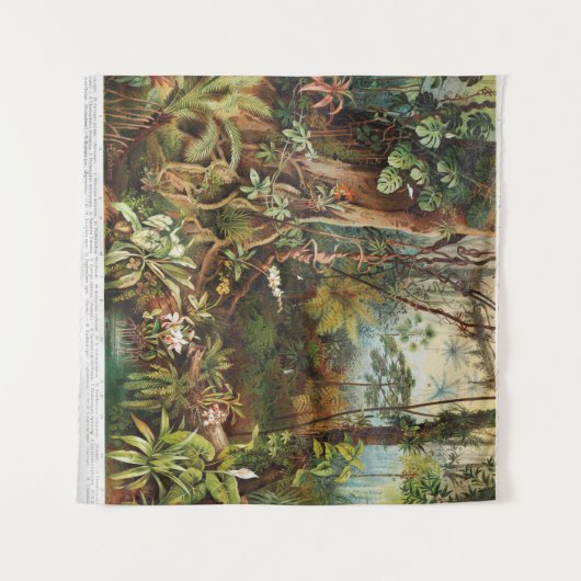 tekening van tropische planten uit de tropische b wandkleed (Voorkant (horizontaal))