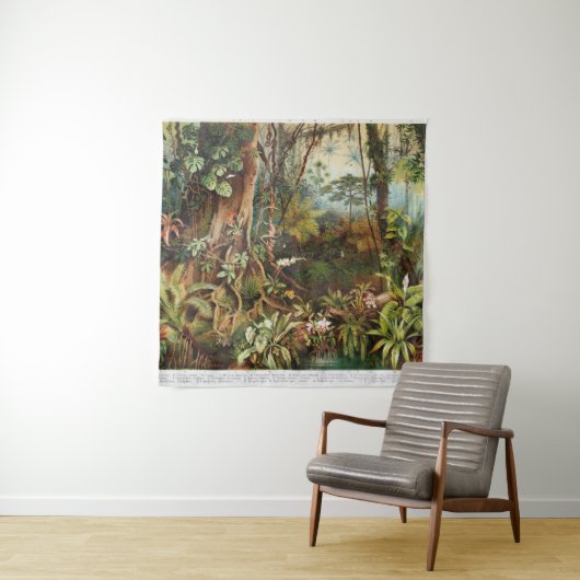  tekening van tropische planten uit de tropische b wandkleed (In situ)