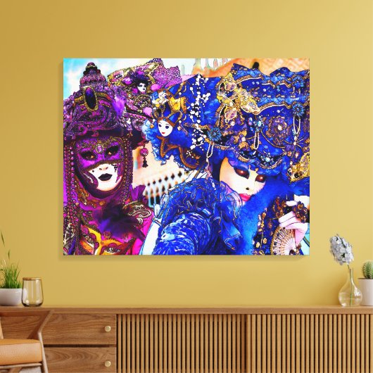 Tekening van Venetië Carnaval kleurrijke tradition Canvas Afdruk (Insitu (Woonkamer))