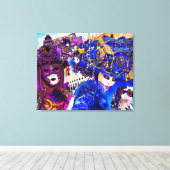 Tekening van Venetië Carnaval kleurrijke tradition Canvas Afdruk (Insitu (Houten vloer))