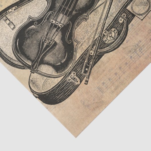  tekening van Violin op blad Muziekontkoppeling Tissuepapier (Detail)