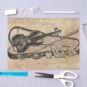  tekening van Violin op blad Muziekontkoppeling Tissuepapier (Craft)
