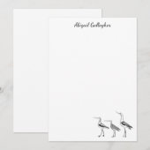 Tekening van vogelkunst in zwart-wit, gepersonalis notitiekaartje (Voorkant / Achterkant)