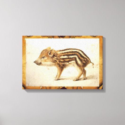 TEKENING VAN WILDE ZWEIN BIGGETJE CANVAS AFDRUK (Voorkant)