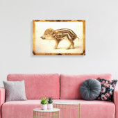 TEKENING VAN WILDE ZWIJNWORMPJE CANVAS AFDRUK (Insitu (Woonkamer))