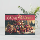 Tekening van Winter Serenity kerstbomen Kaart (Staand voorkant)