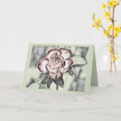  Tekening van wit, wazig, rode roos Kaart (Gele Bloem)