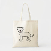 Tekening van witte Amerikaanse Bulldog Tote Bag (Voorkant)
