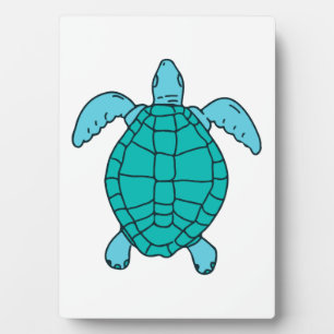 Tekening van zwemmende zeeschildpad fotoplaat