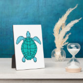 Tekening van zwemmende zeeschildpad fotoplaat (Zijkant)