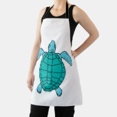 Tekening van zwemmende zeeschildpad schort (Insitu)
