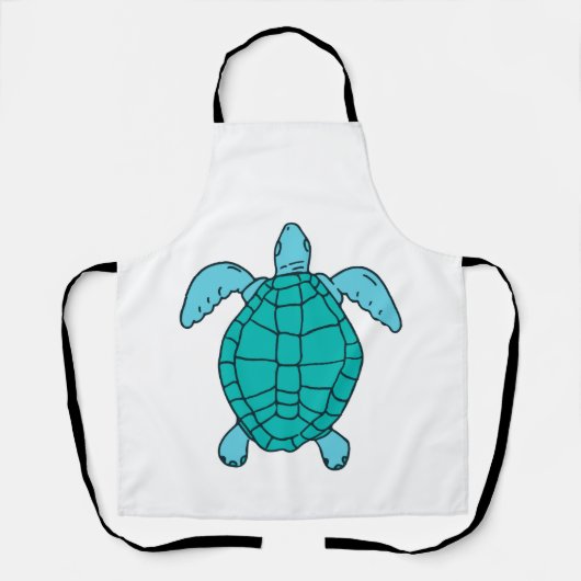 Tekening van zwemmende zeeschildpad schort (Voorkant)