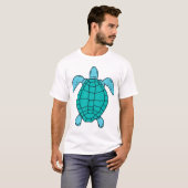 Tekening van zwemmende zeeschildpad t-shirt (Voorkant volledig)