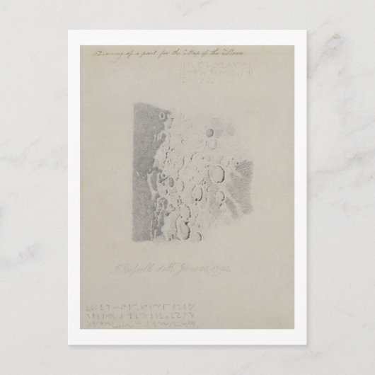 Tekening voor de kaart van de maan, 1794 (potlood (Voorkant)