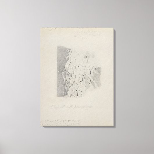 Tekening voor de kaart van de maan, 1794 (potlood  canvas afdruk (Voorkant)