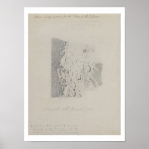 Tekening voor de kaart van de maan, 1794 (potlood  poster