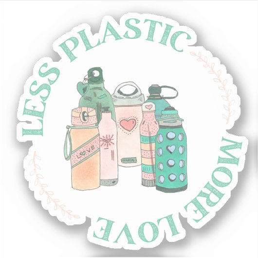 Tekening waterflessen sticker (Voorkant)