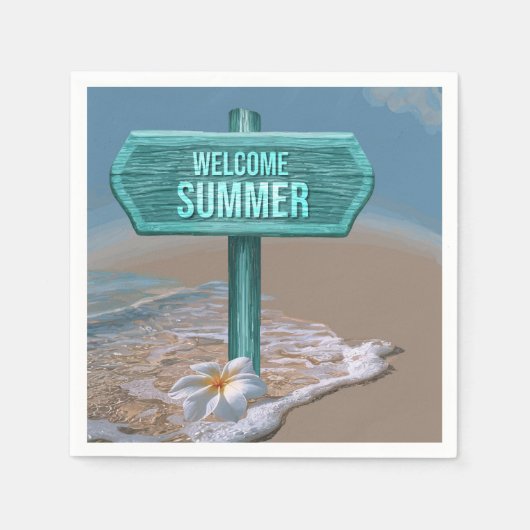 tekening welkom zomer servet (Voorkant)