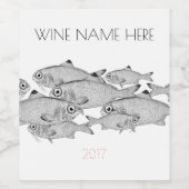 tekening wijn etiket (Enkel label)