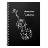 Tekening witlijn Violin Tekening,  naam Notitieboek (Voorkant)