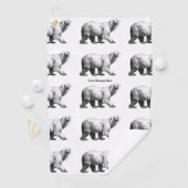 Tekening witte Beer lijn Golfhanddoek