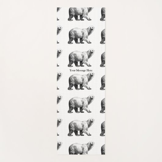 Tekening witte Beer lijn Yogamat (Voorkant)