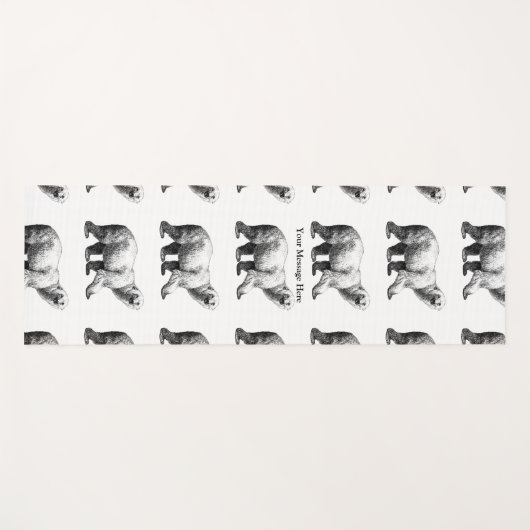 Tekening witte Beer lijn Yogamat (Voorkant (horizontaal))