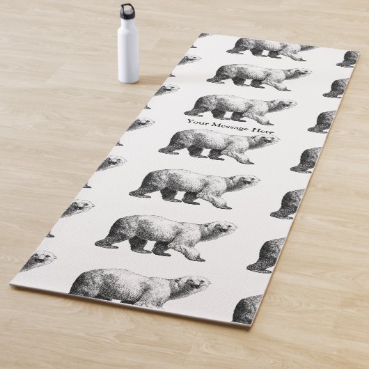 Tekening witte Beer lijn Yogamat (In situ)