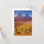 Tekening woestijndroomkleurpotlood kaart (Voorkant / Achterkant in situ)