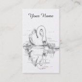 tekening - Zwaan reflectie - black&white Visitekaartje (Voorkant)