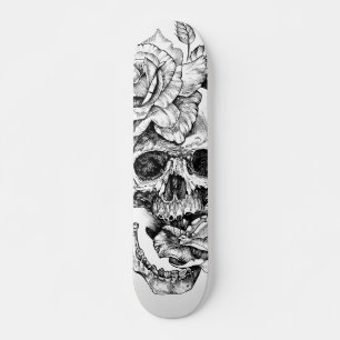 Tekening zwarte en witte inkt Schaats Dek Persoonlijk Skateboard