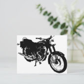 Tekening zwarte en witte motorfiets briefkaart (Staand voorkant)