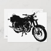 Tekening zwarte en witte motorfiets briefkaart (Voorkant / Achterkant)