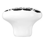 Tekening zwarte en witte Zebra Keramische Knop (Zijkant)