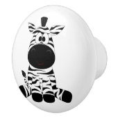 Tekening zwarte en witte Zebra Keramische Knop (Rechts)