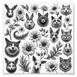 Tekeningen en afbeeldingen foto afdruk