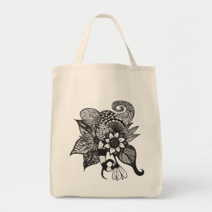 Tekeningen met handbediende handtekeningen (zwart tote bag