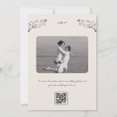 Tekeningen met krabbels en speelse handschrift Huw Save The Date (Achterkant)