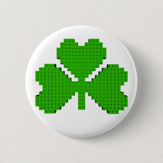 Tekeningen met Shamrock-bouwstenen Ronde Button 5,7 Cm (Voorkant)