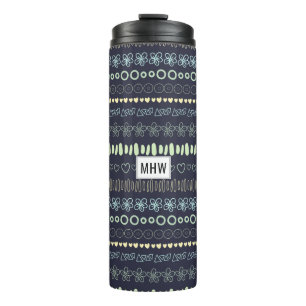 Tekeningen Patroon op maat gemaakt monogram bekert Thermosbeker