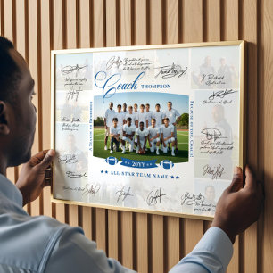Tekeningen ter waardering van de coach Voetbalteam Poster