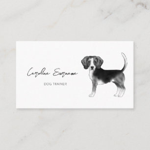 Tekeningen van Beagle-honden in minimalistische zw Visitekaartje