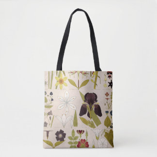 tekeningen van bloemen tote bag