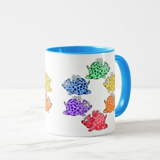 tekeningen van cartoons van vliegende staarten mok (Voorkant rechts)