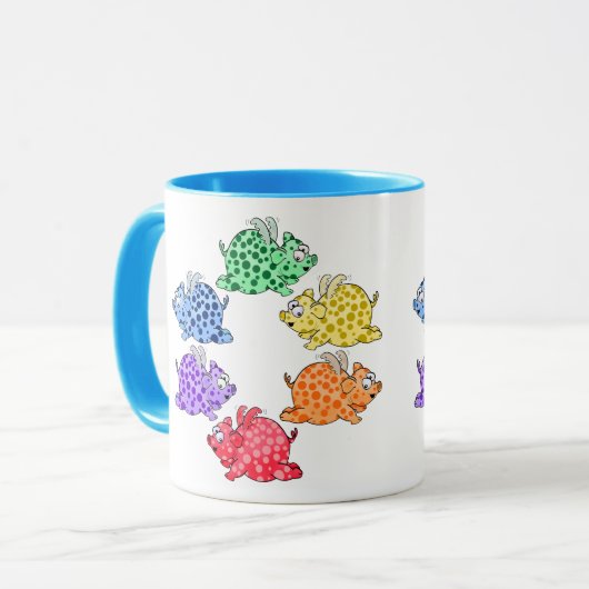 tekeningen van cartoons van vliegende staarten mok (Voorkant links)