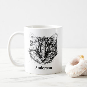Tekeningen van catachtige katten met aangepaste kl koffiemok