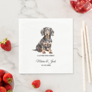 Tekeningen van Dachshond-hond - Eerste trouwnacht Servet